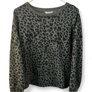 Danskin Grey & Black Leopard-Print Crewneck